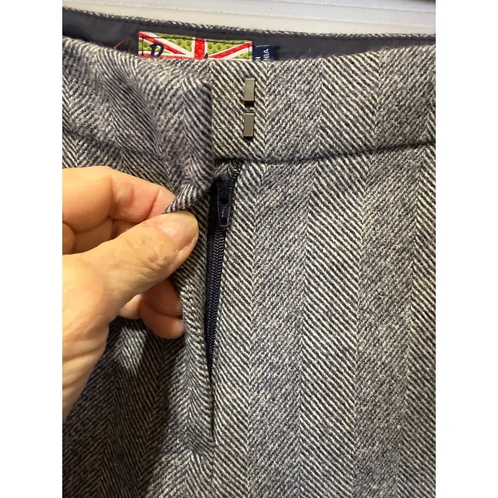 Boden British Tweed by Moon Wool Herringbone Partially Lined Trousers Size 12